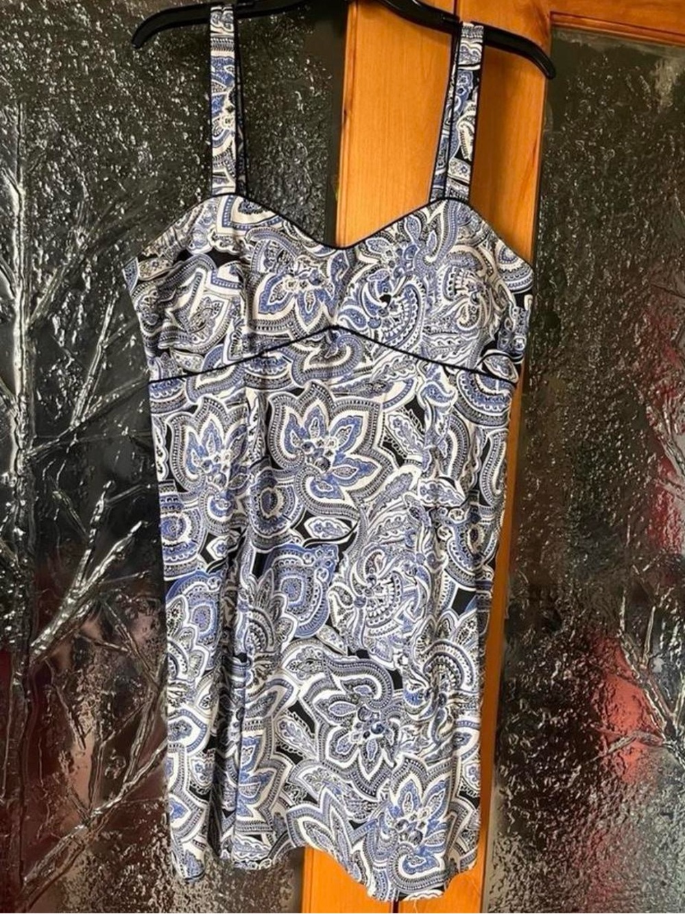 Women’s Petite Blue Paisley Sundress